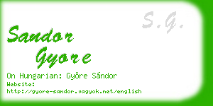 sandor gyore business card