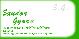 sandor gyore business card